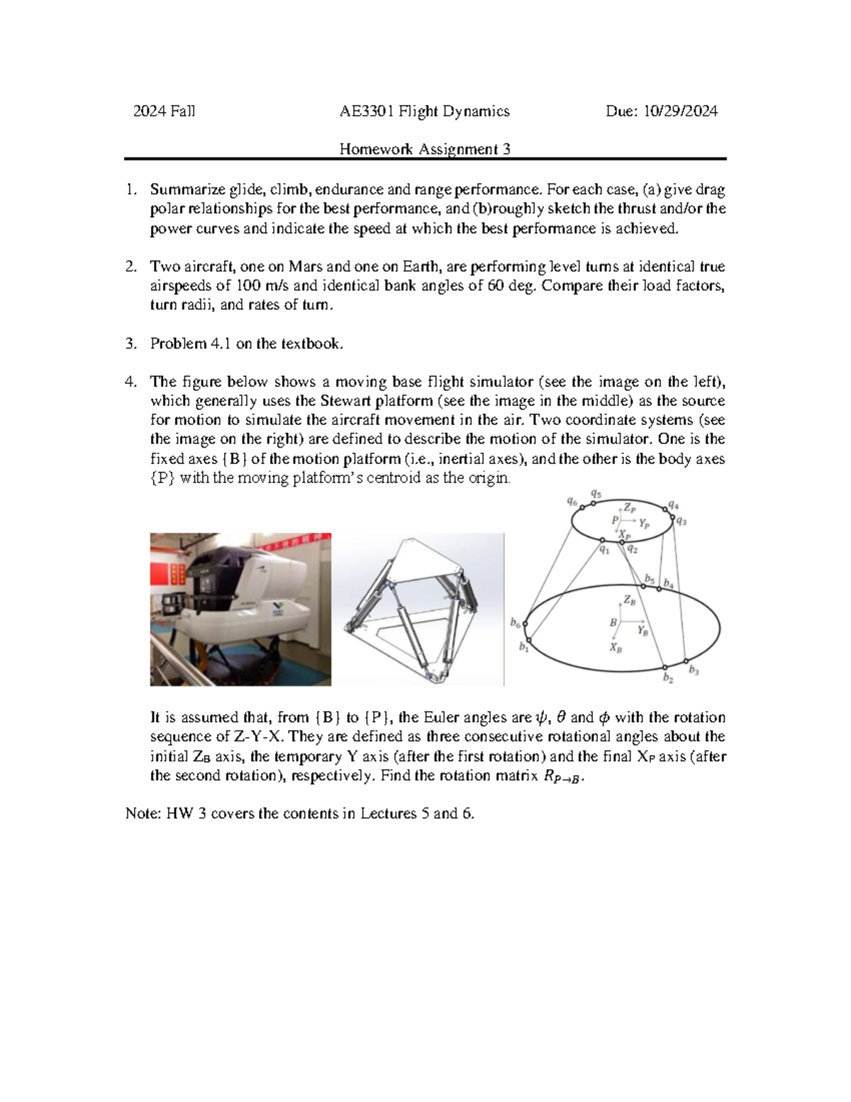 Homework Assignment 3 - 2024 Fall AE 3301 Flight Dynamics Due: 10 / 29 ...