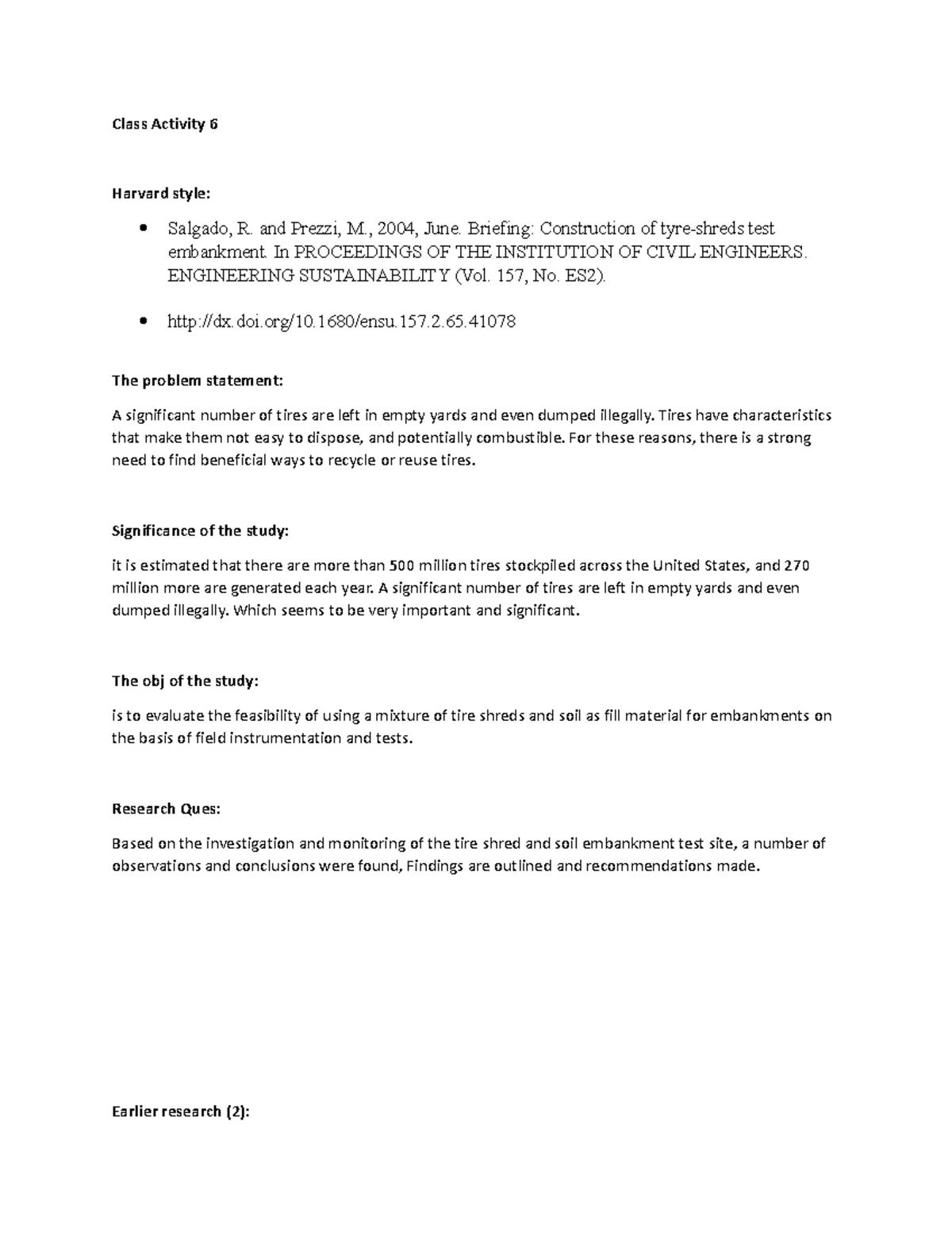 Class activity 6 - Research Methodology - Class Activity 6 Harvard ...
