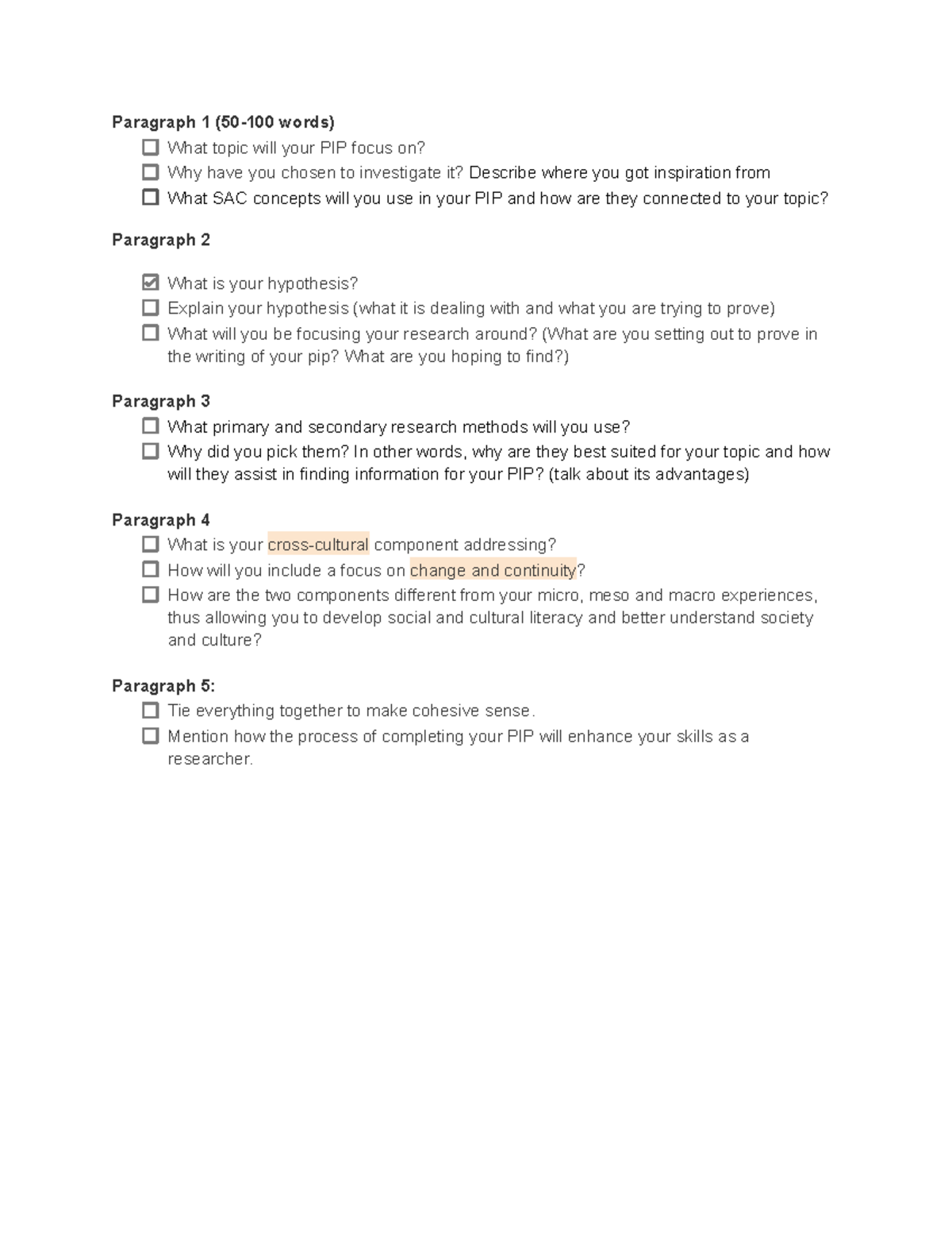 SAC PIP Intro Scaffold - Paragraph 1 (50-100 words) What topic will ...