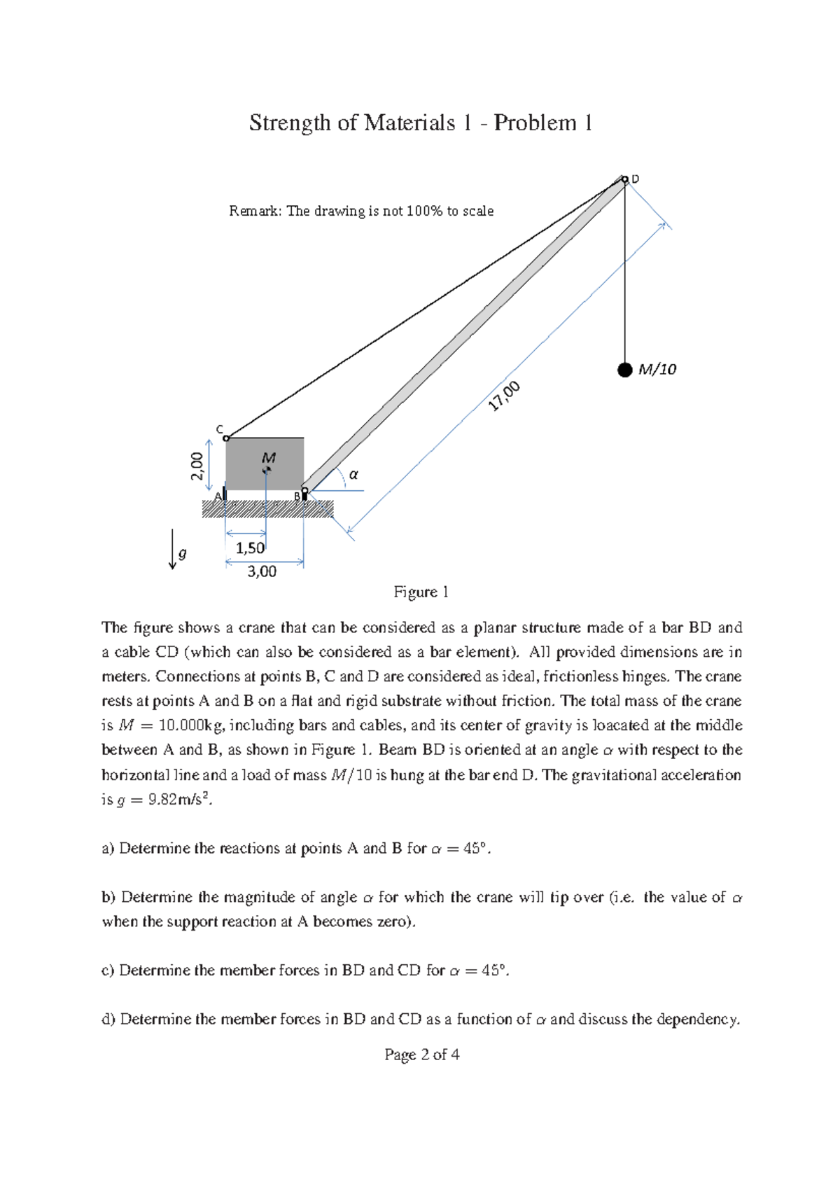 Exam Questions Fall 2018 - Strength of Materials 1 - Problem 1 Remark ...