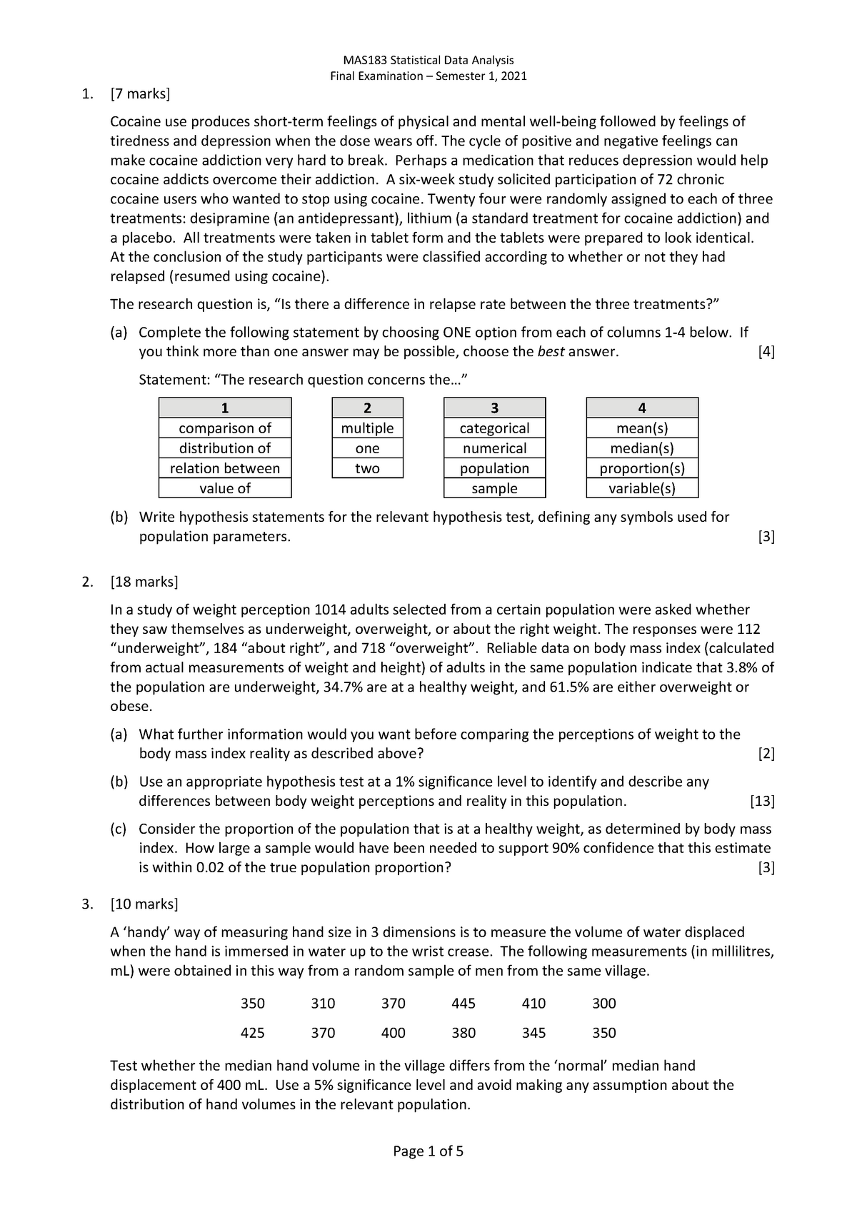 Exam practice test MATH1722 UWA Studocu