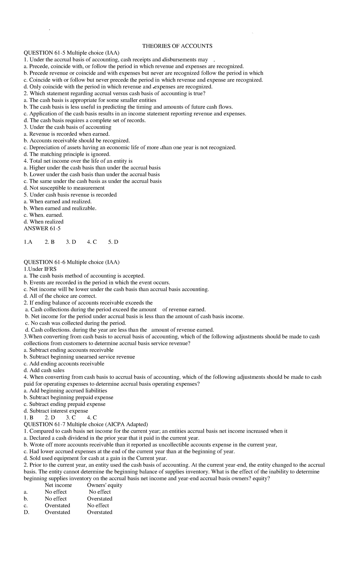 424377473 Cash and Accrual - THEORIES OF ACCOUNTS QUESTION 61-5 ...