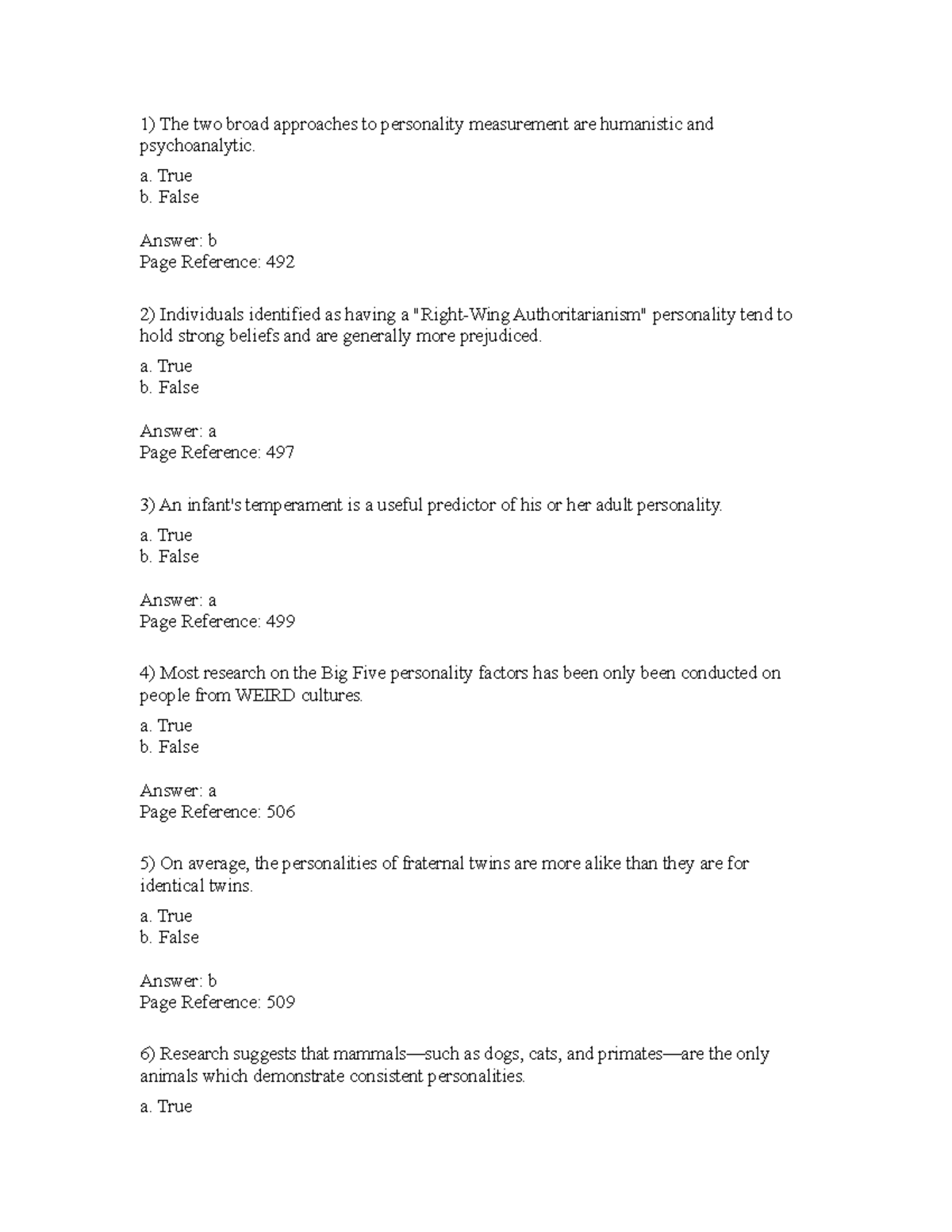 Chapter 12 True-False Questions-TIF - The two broad approaches to ...