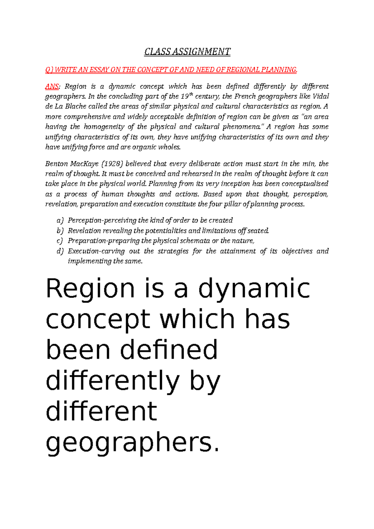 regional geography essay