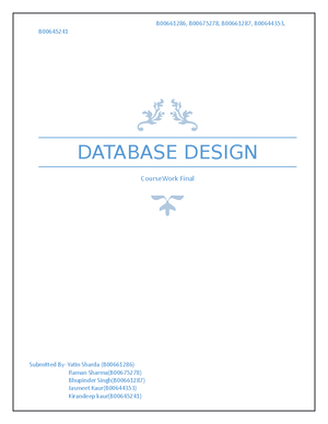Tutorial Questions - ER Modeling - Database Development (COMP08002 ...