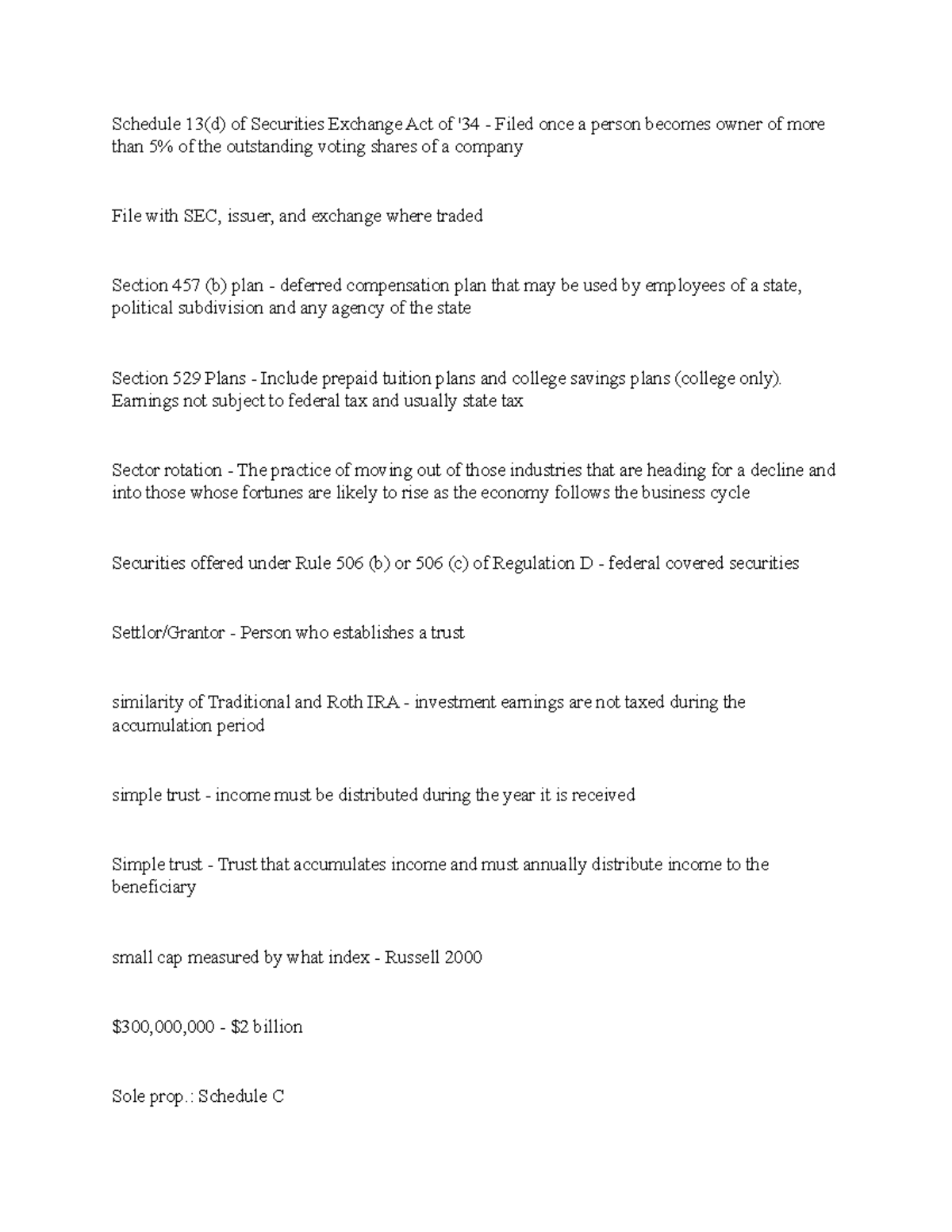 Note 10 - Schedule 13(d) of Securities Exchange Act of '34 - Filed once ...