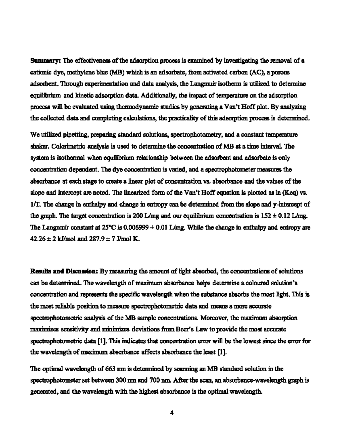 Experiment B Lab Report CHBE 264 - CHBE 264 - Studocu