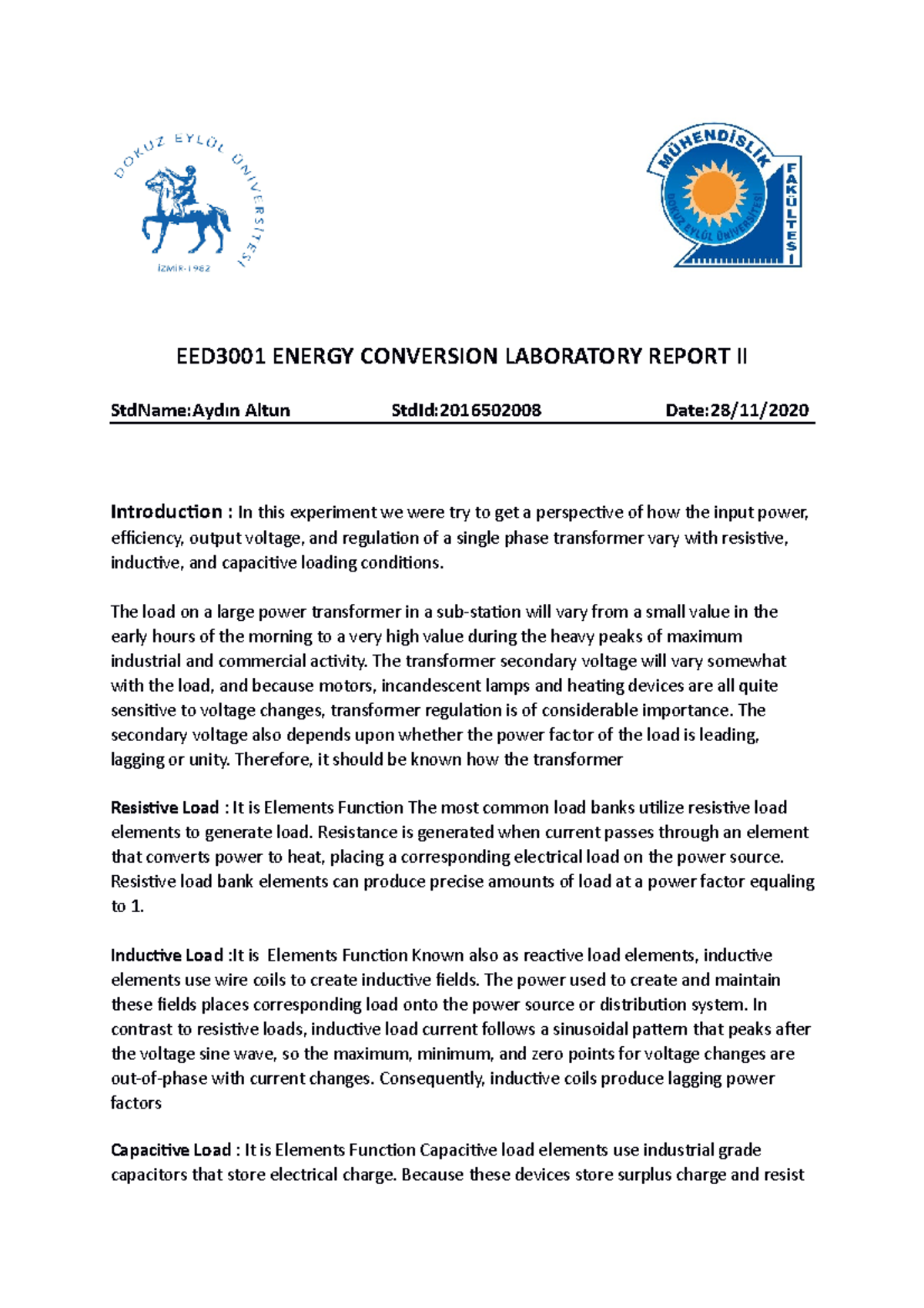 Conv Lab2 - it is lab document - EED3001 ENERGY CONVERSION LABORATORY ...