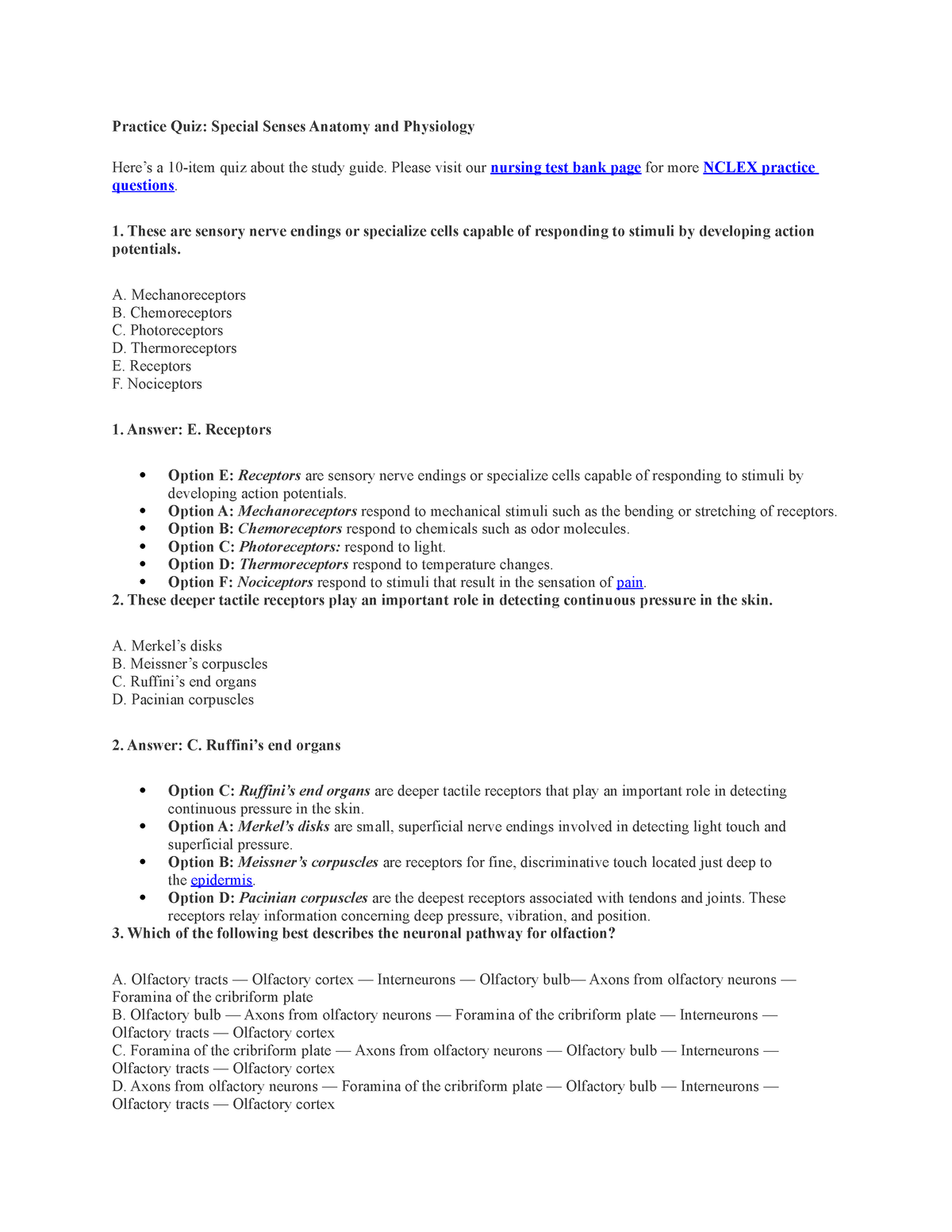 Practice Quiz 1 - Anatomy And Physiology Course - Practice Quiz ...