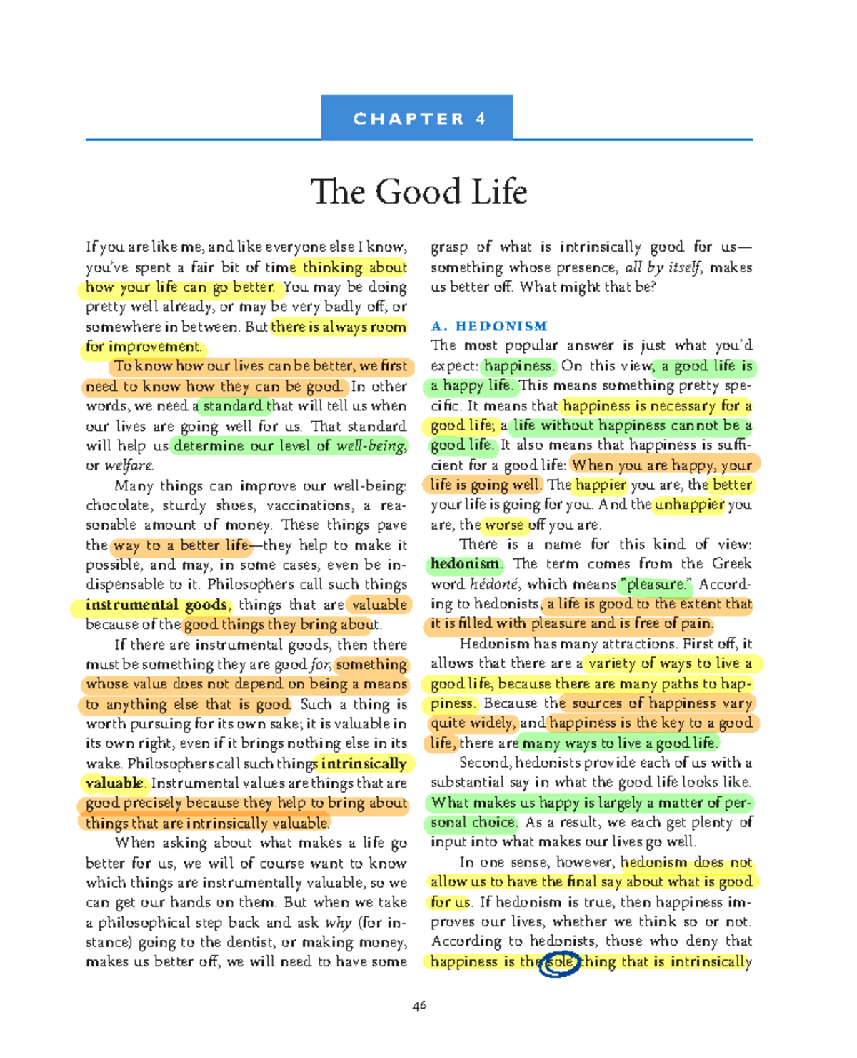 1 The Good Life - good for reading - ####### C H A P T E R 4 e Good ...