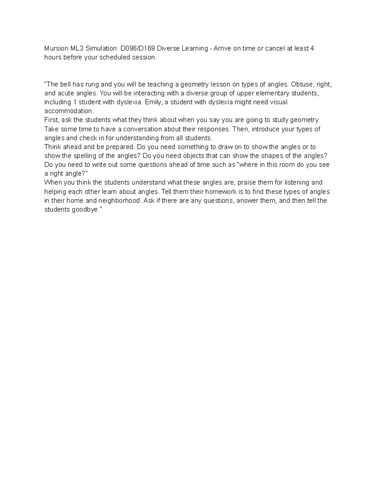 Untitled document - INFORMATION - Mursion ML3 Simulation: D096/D169 ...
