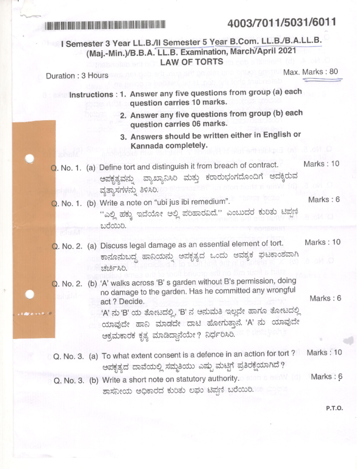 Law Of Torts LLB 2nd Semester Pdf - Llb - Studocu