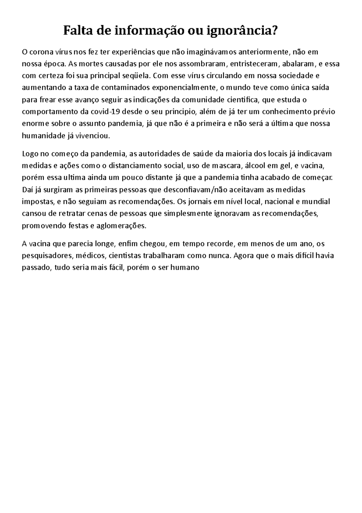 Falta de informação ou ignorância - Falta de informação ou ignorância ...