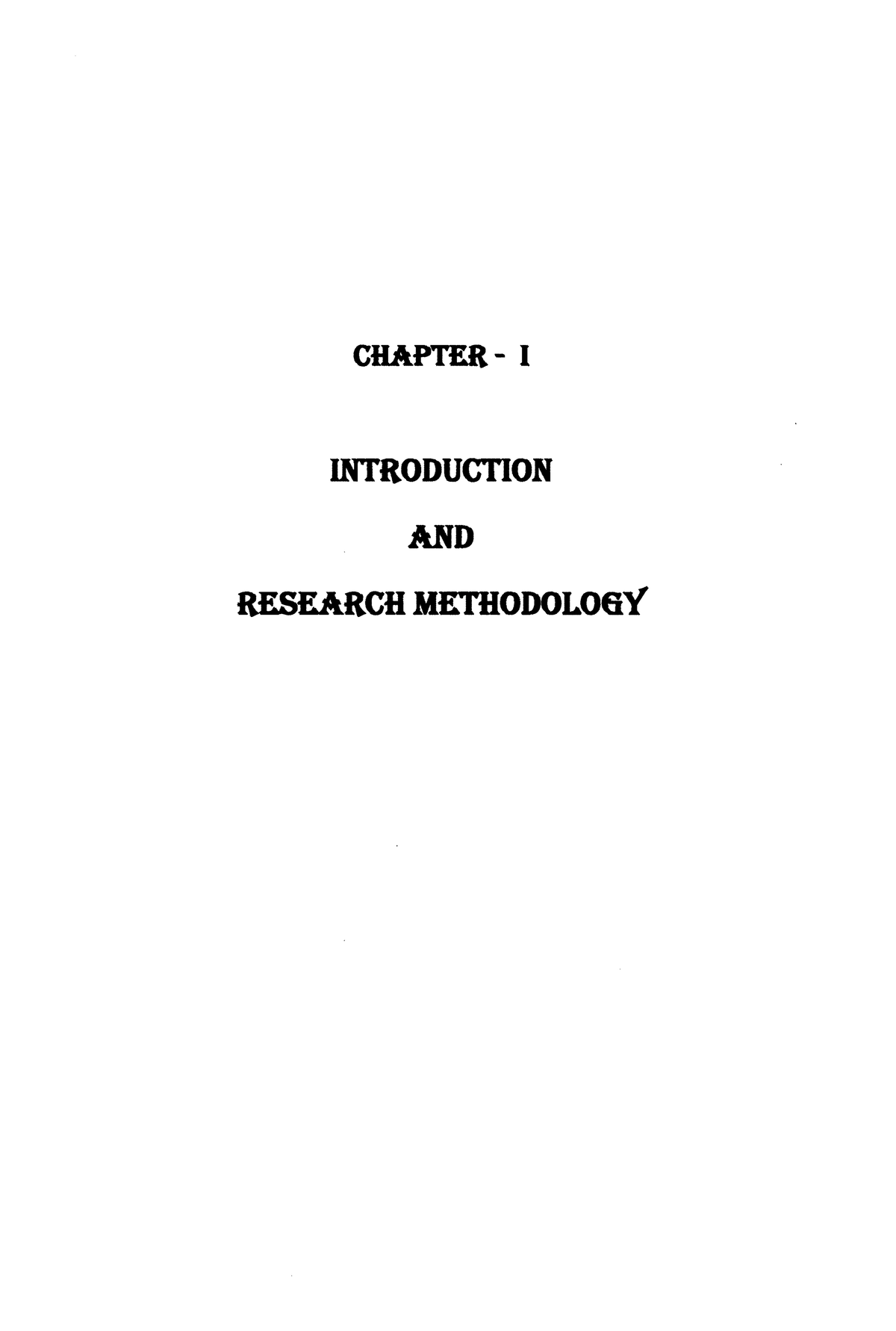 chapter one of research methodology