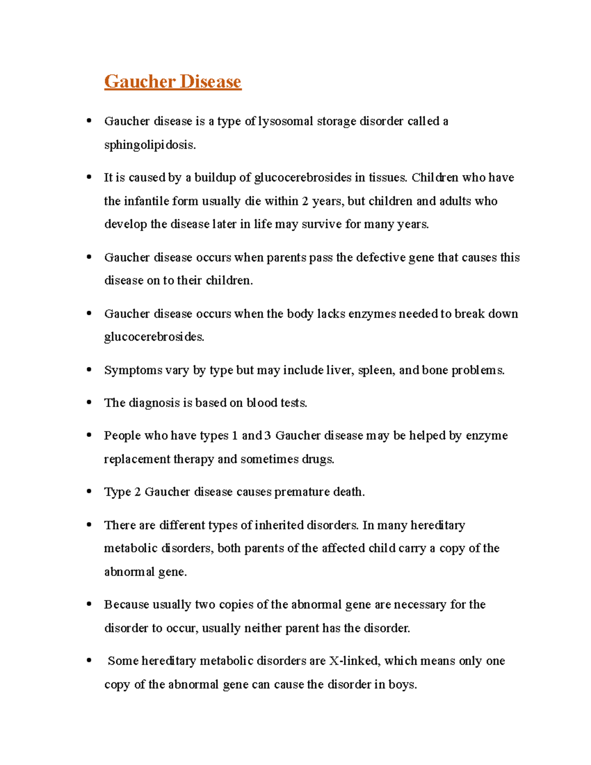 Gaucher Disease useful lecture notes Gaucher Disease Gaucher