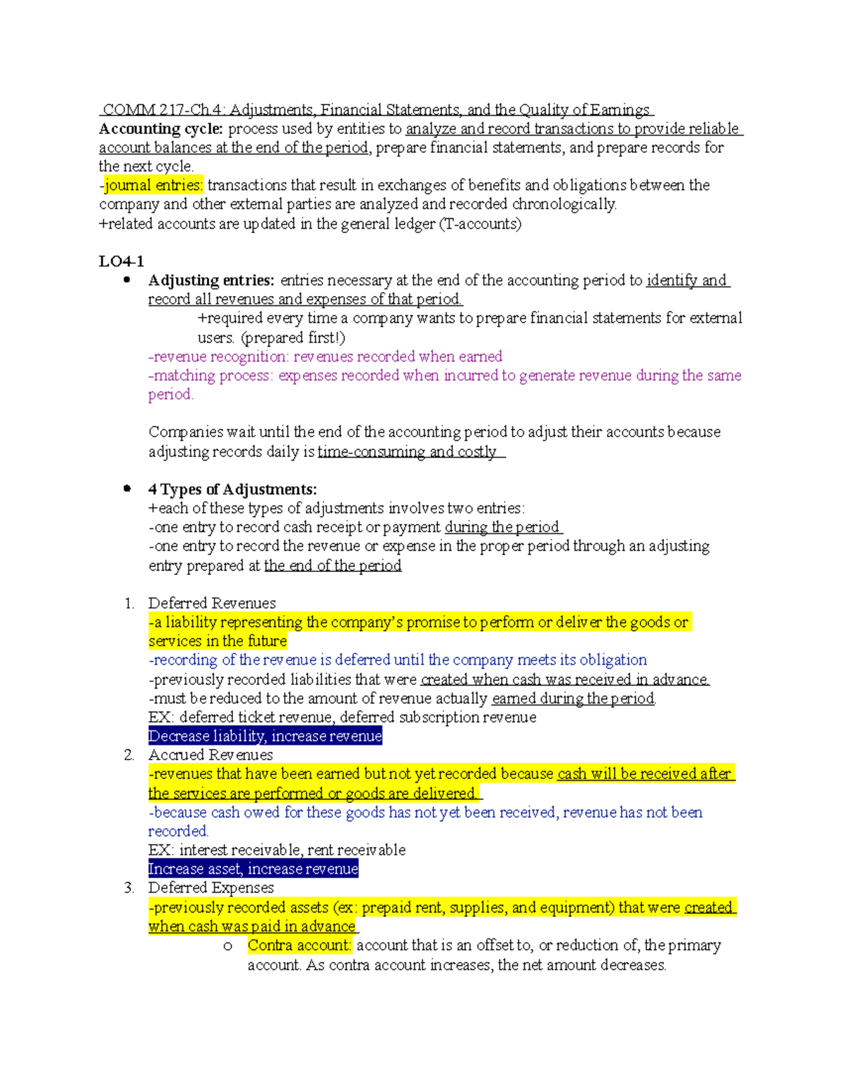 CHAPTER 4 TEXTBOOK - COMM 217-Ch: Adjustments, Financial Statements ...