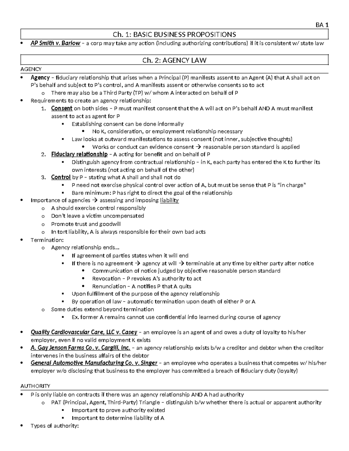 BA Jeffries Outline Ch. 1 BASIC