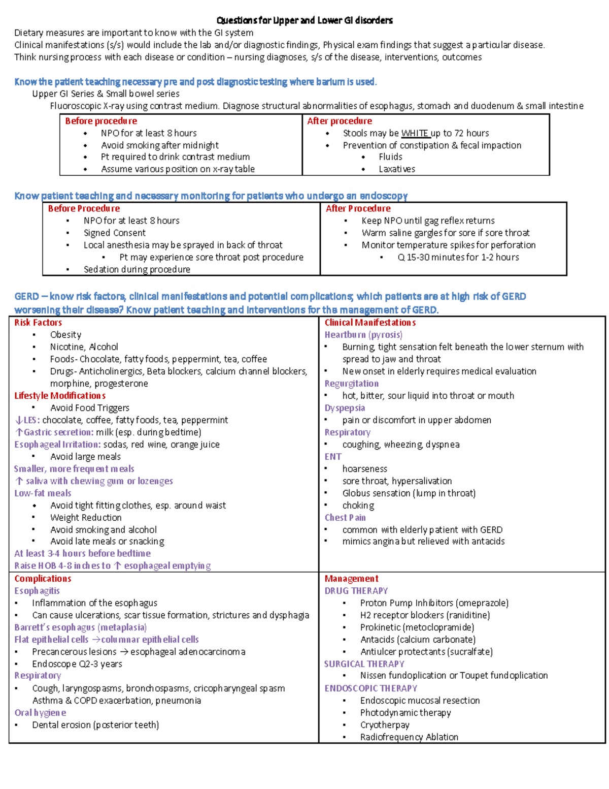 Questions for upper and lower gi disorders mm questions for upper and