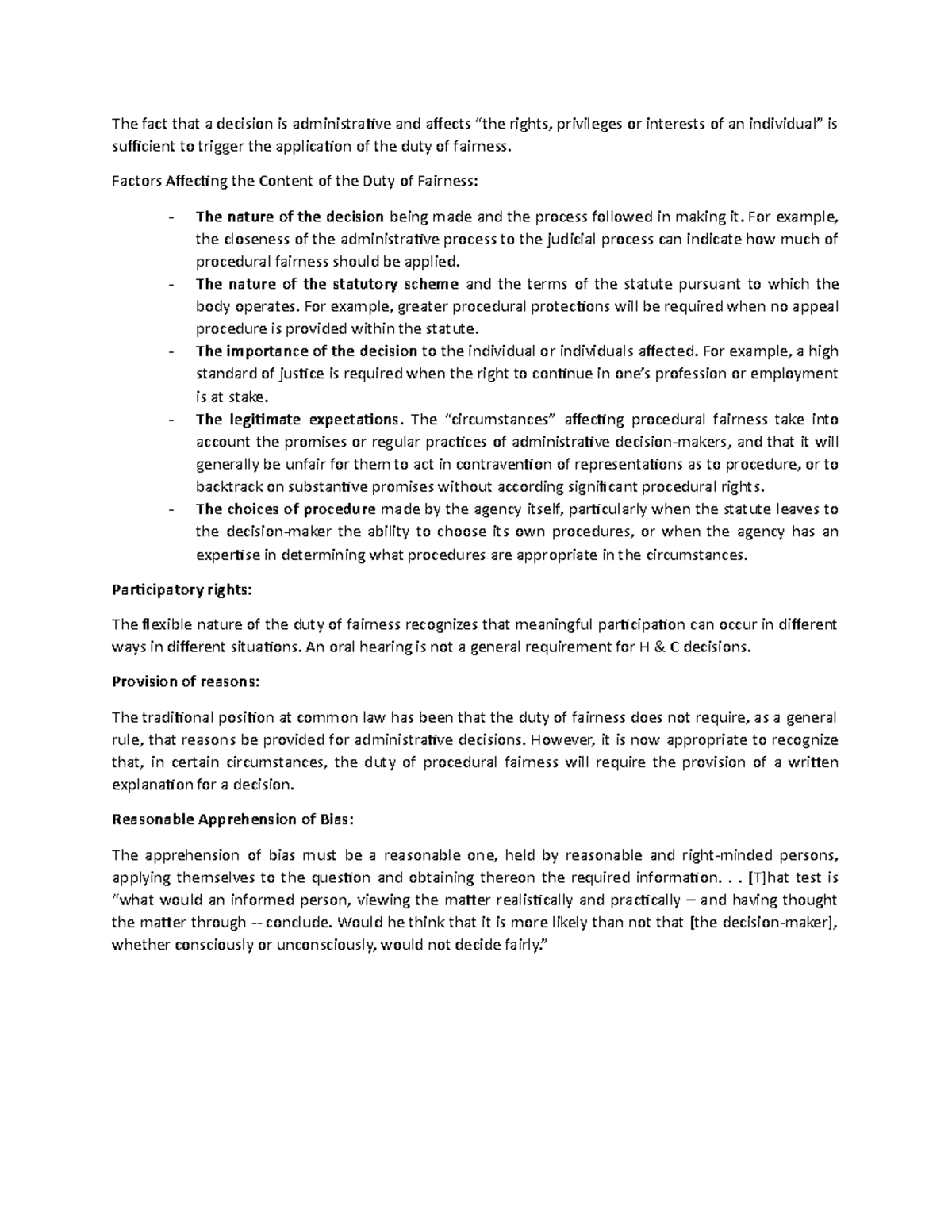 Baker v Canada Case Administrative law Cases The fact that a