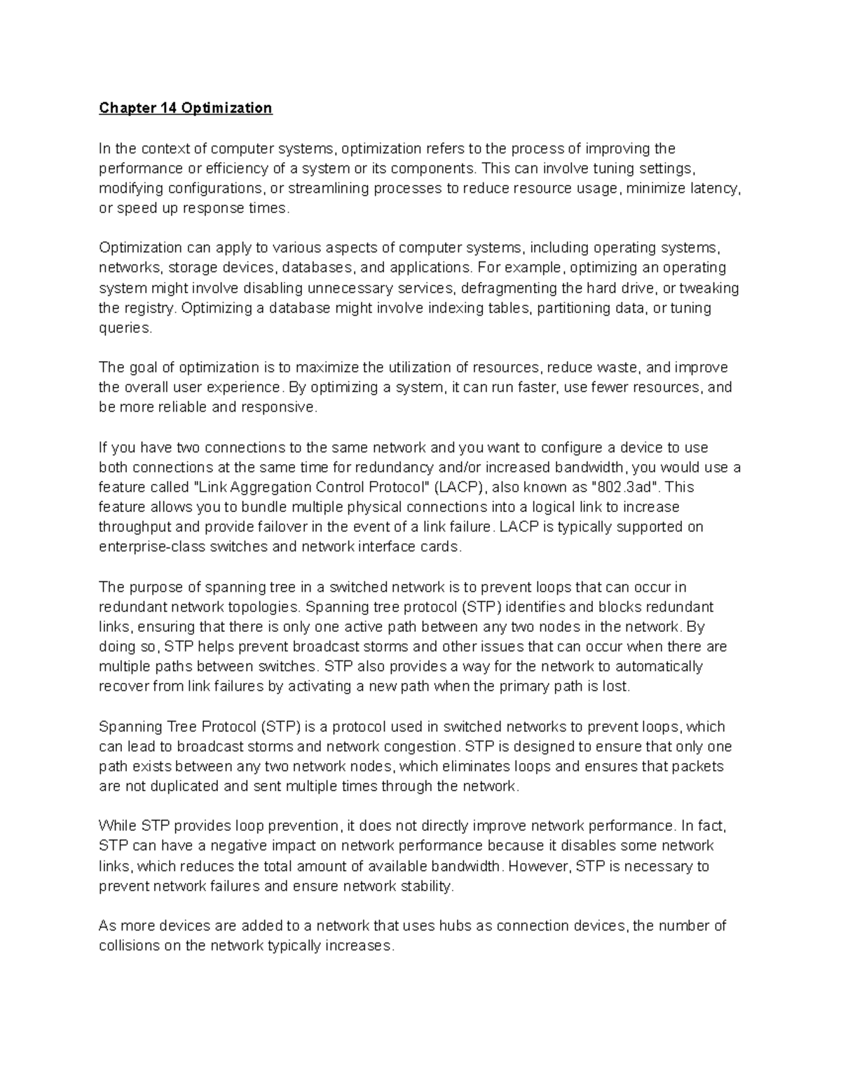 Chapter 14 Optimization Chapter 14 Optimization In The Context Of