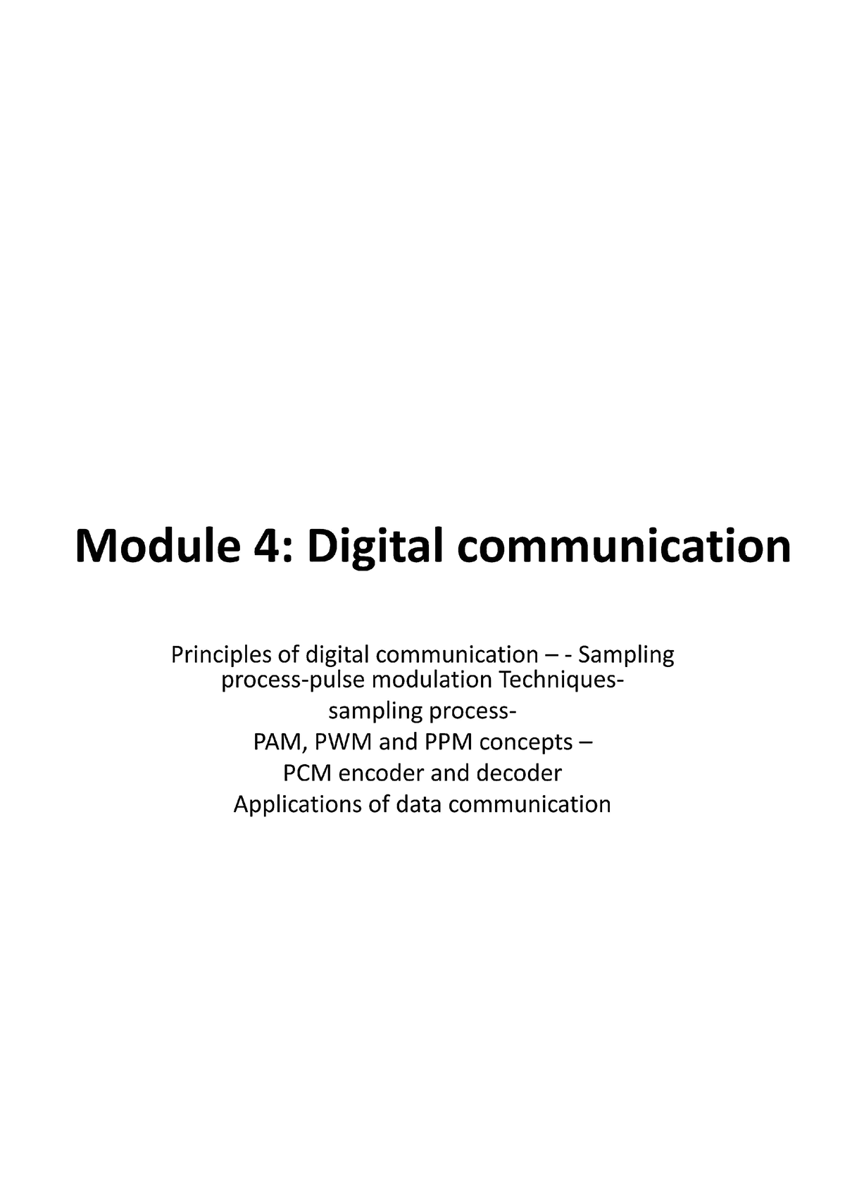 Electronics Communication MOD 4(digital Communication) - Studocu