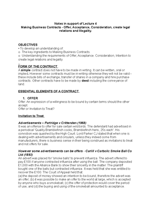 Lecture 5 Notes - Business Law and Ethics Lecture and Tutorial Notes ...