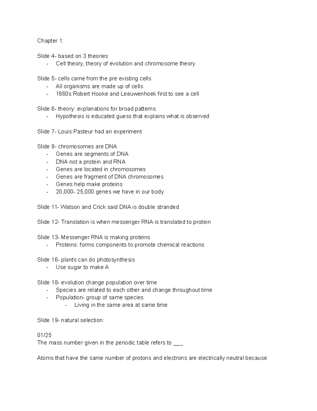 Principles Of Biology I Notes - Chapter 1: Slide 4- Based On 3 Theories ...