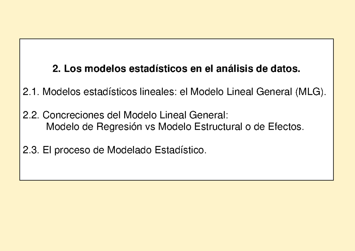 2. Modelos Estadíticos Y Proceso DE Modelado - 2. Los modelos ...