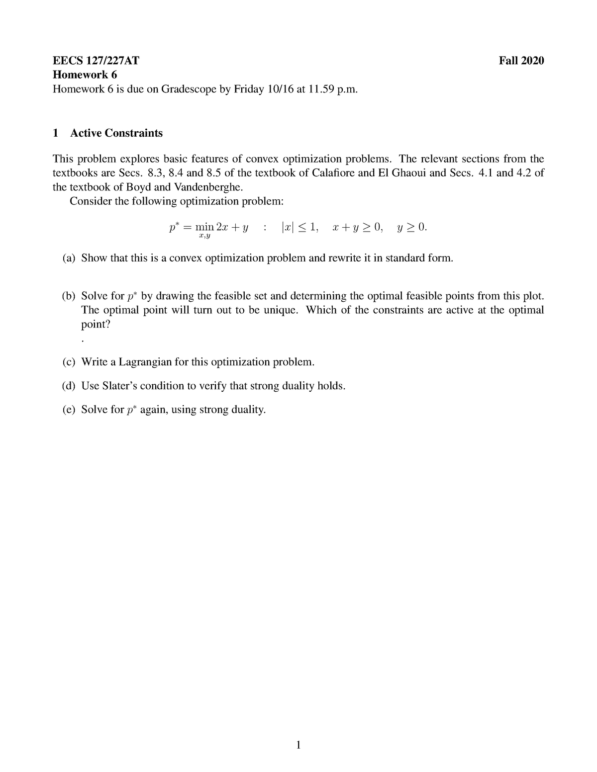 Prob6 - Assignment - EECS 127 - UCB - Studocu