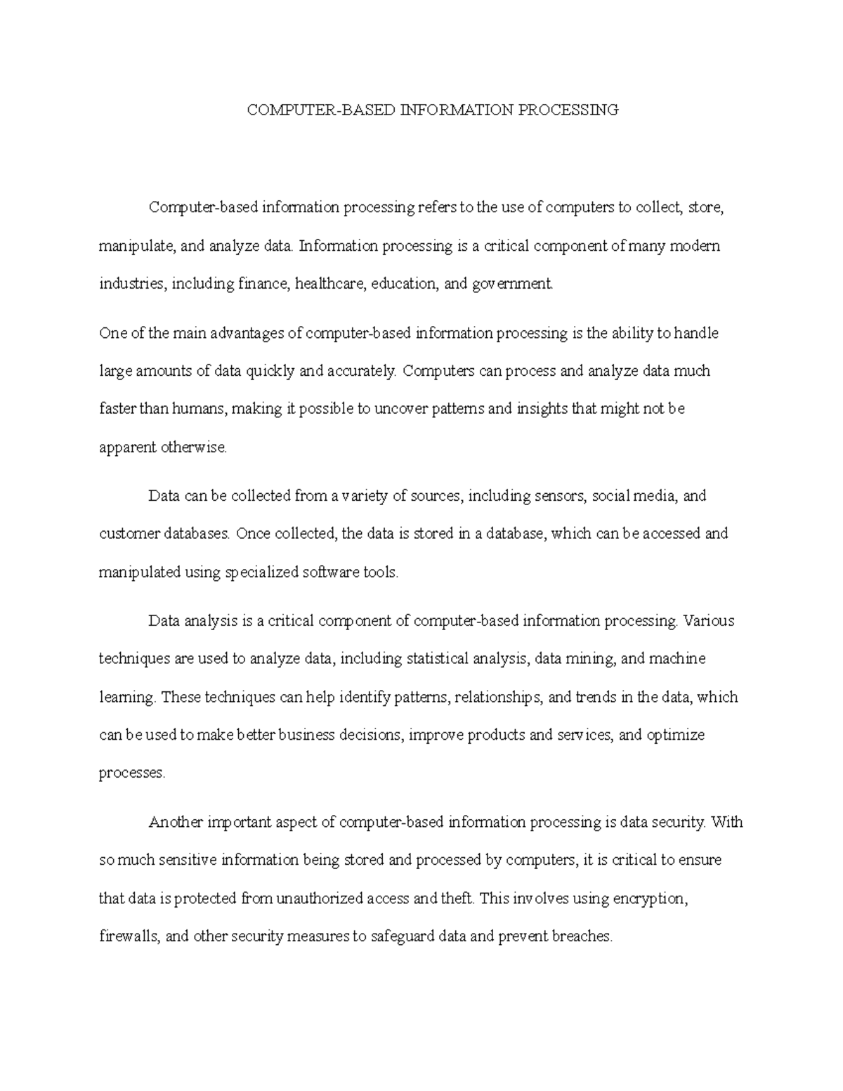 essay on computer based learning