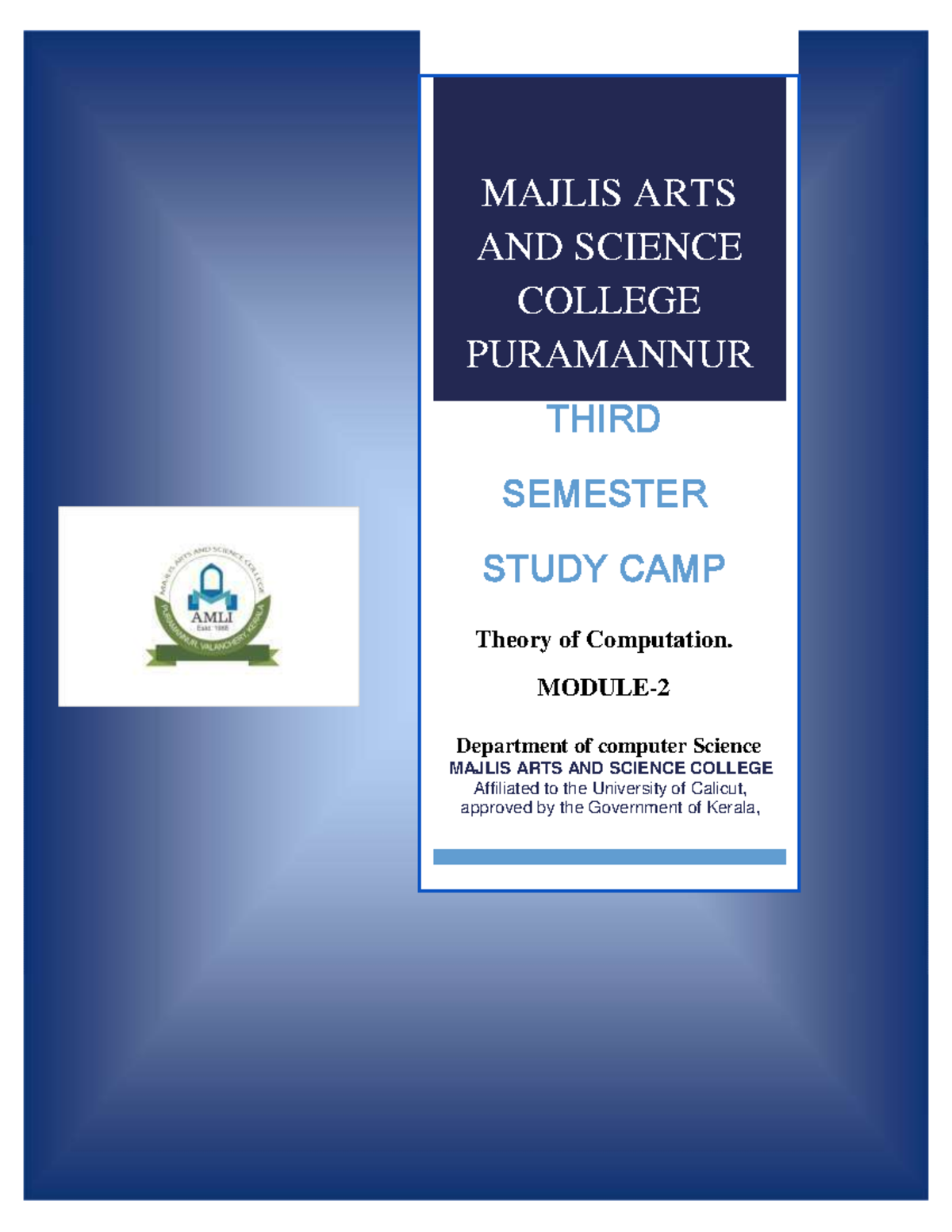 TOC Module 2 complete - MAJLIS ARTS AND SCIENCE COLLEGE PURAMANNUR ...