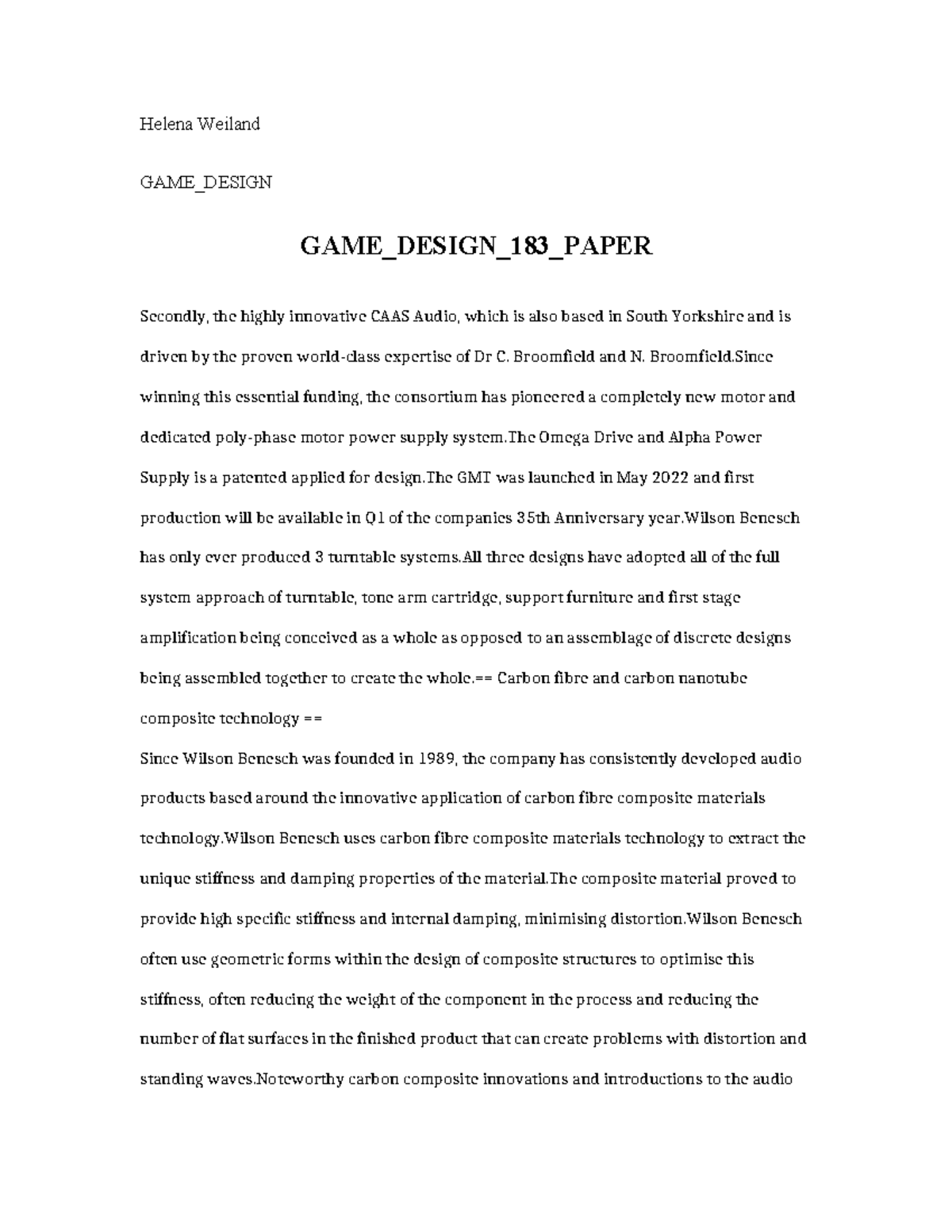 GAME Design 183 Paper - Helena Weiland GAME_DESIGN GAME_DESIGN_183 ...