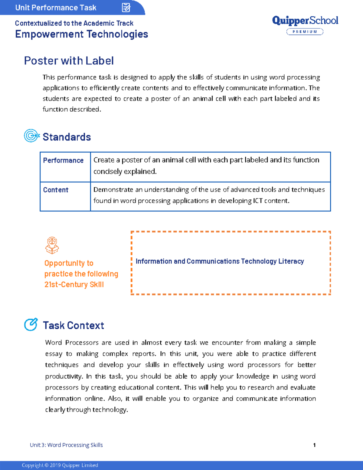 Unit 3 Performance task - Empowerment Technologies Poster with Label ...