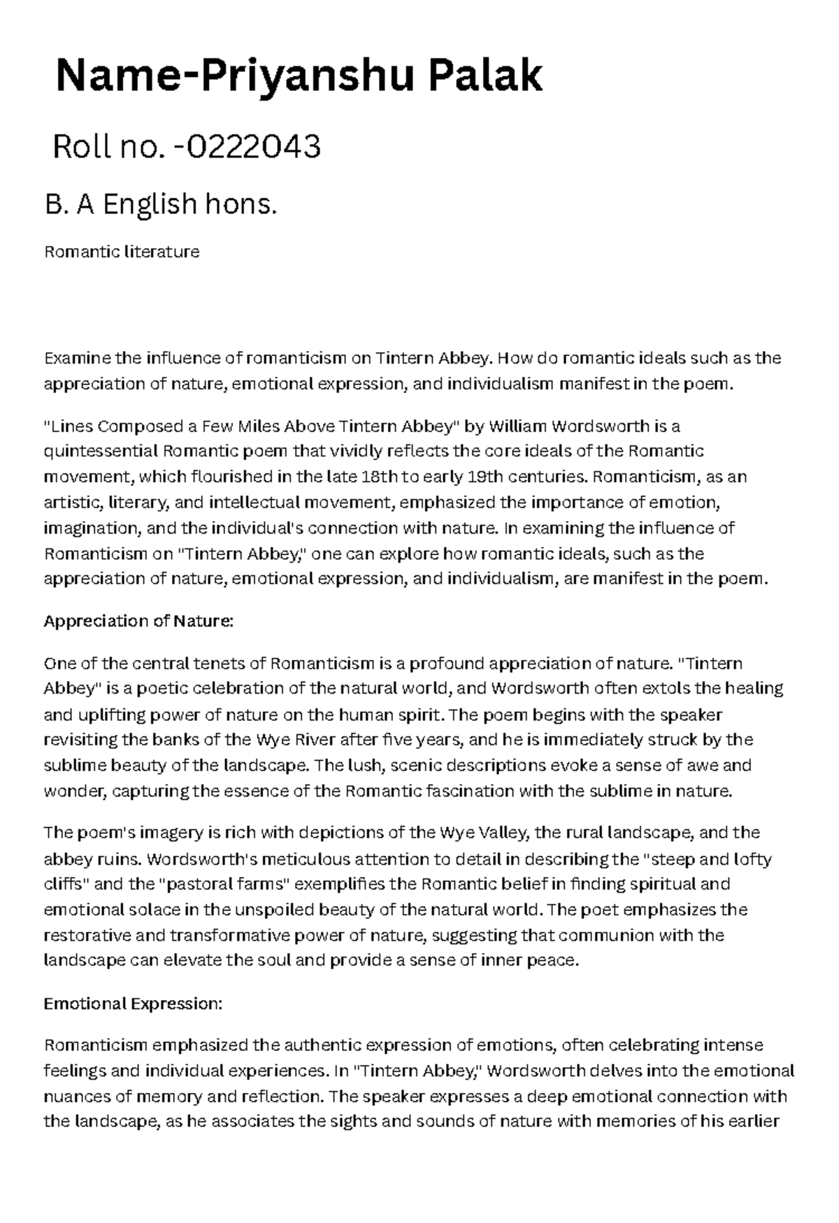 DOC20231120WA0028 Romantic literature NamePriyanshu Palak Roll