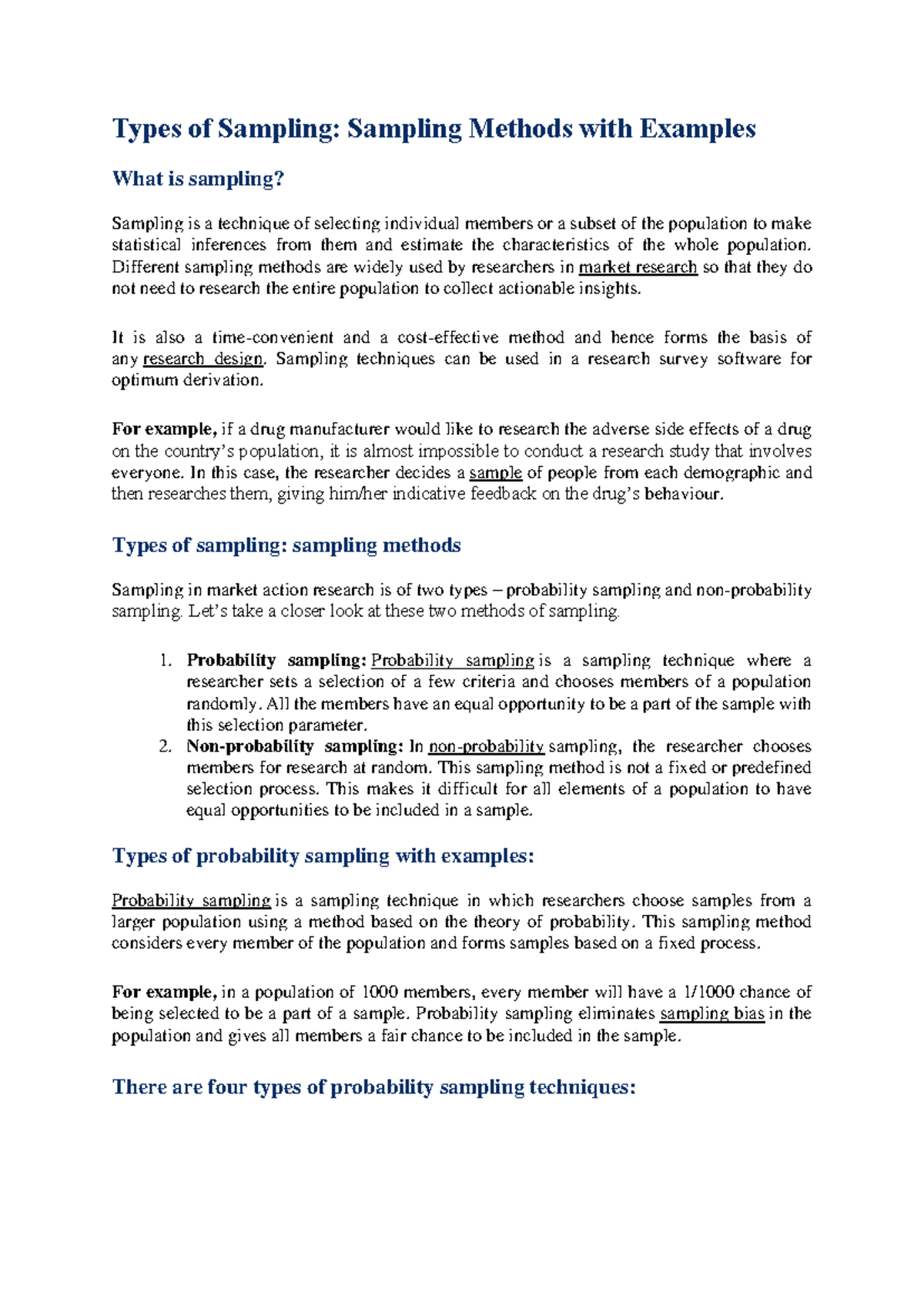 Types-of-Sampling design 2 - Types of Sampling: Sampling Methods with ...