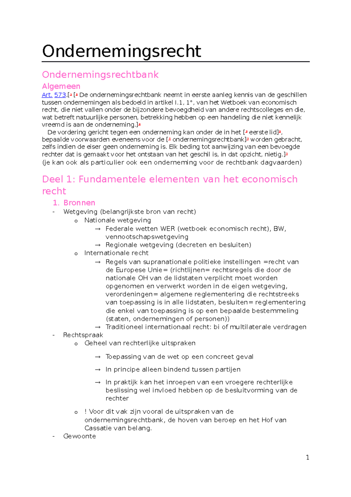 Ondernemingsrecht Samenvatting - Ondernemingsrecht ...