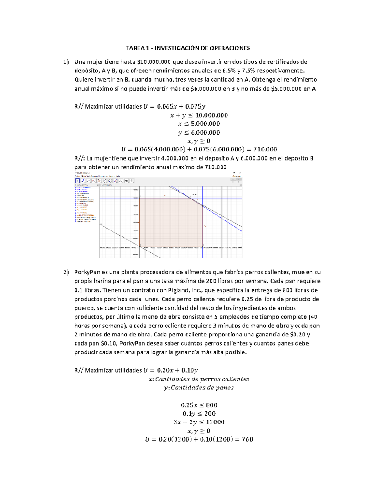 Tarea 1 - Investigacion De Operaciones - TAREA 1 - INVESTIGACIÓN DE ...