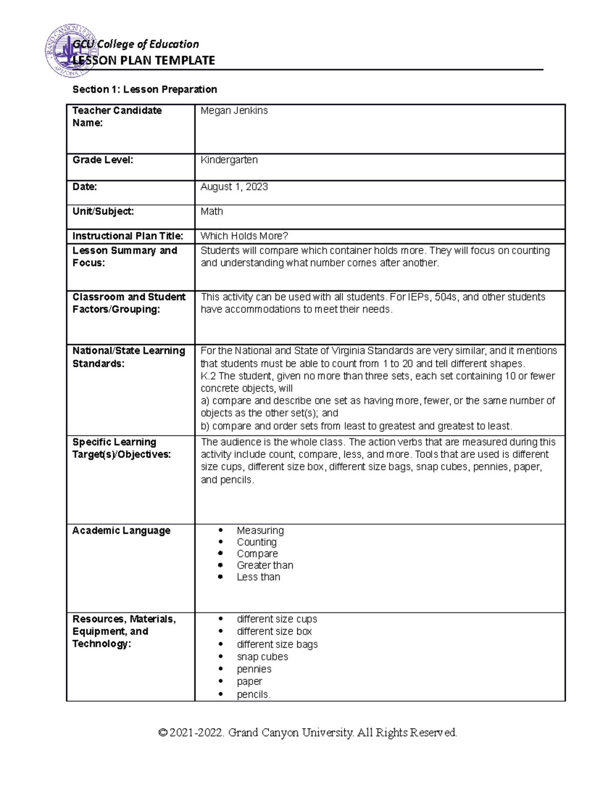 T5 ELM 470 - Do not copy - LESSON PLAN TEMPLATE Section 1: Lesson ...