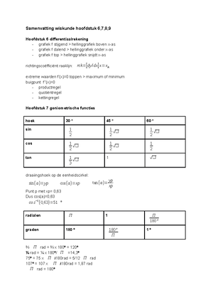 Wiskunde B VWO Leeroverzicht CE - CE Wiskunde B Leeroverzicht ...