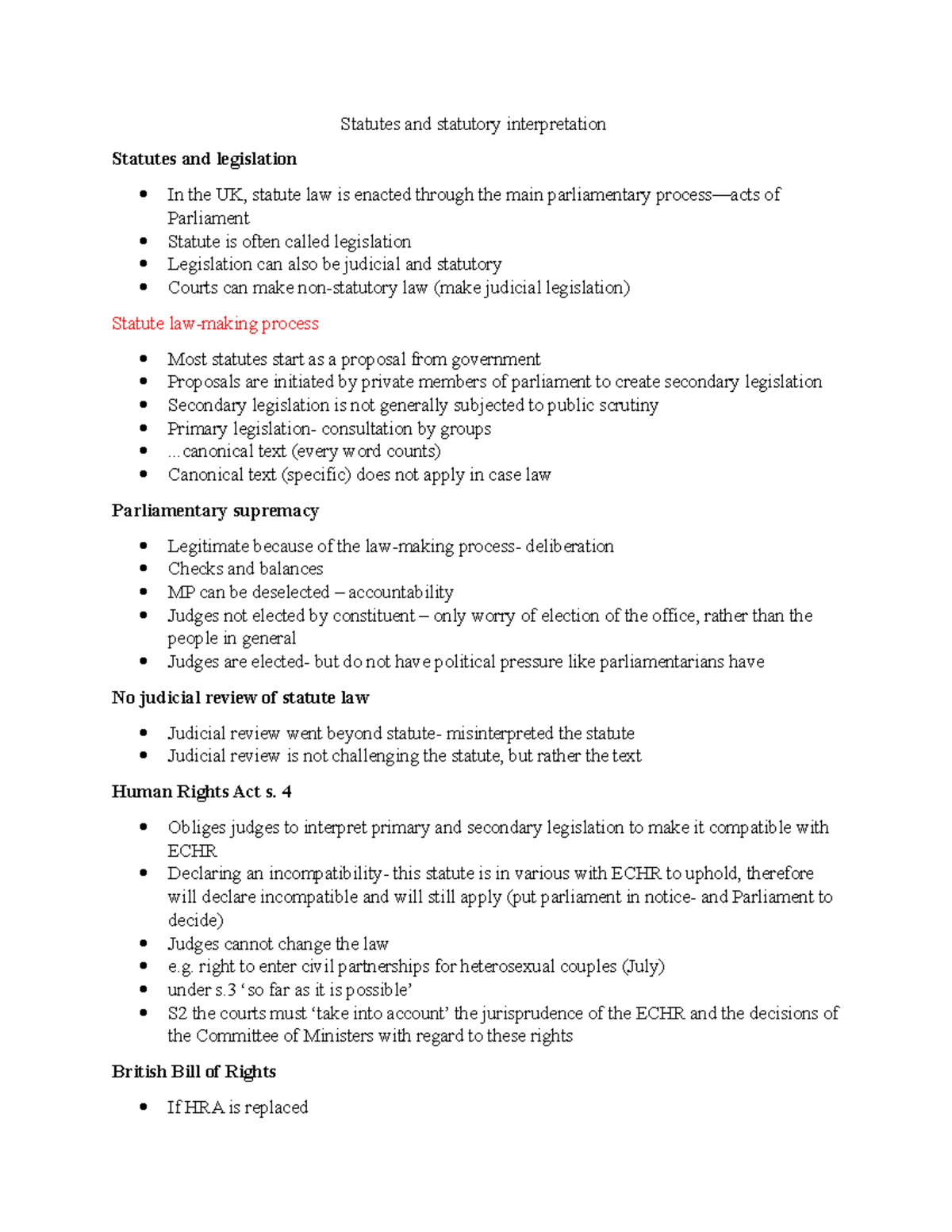 Wk 2- Statutes and statutory interpretation - Statutes and statutory ...