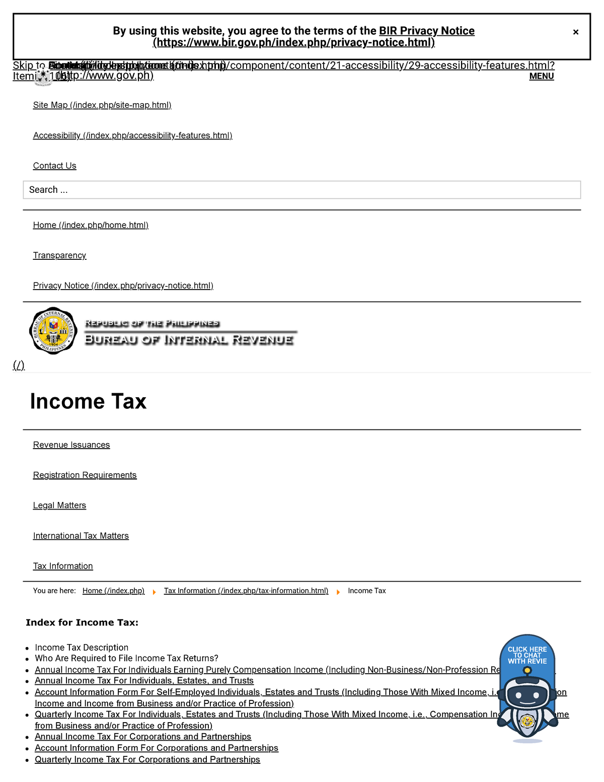 Income Tax - Bureau Of Internal Revenue - Skip To ContentSkip To ...