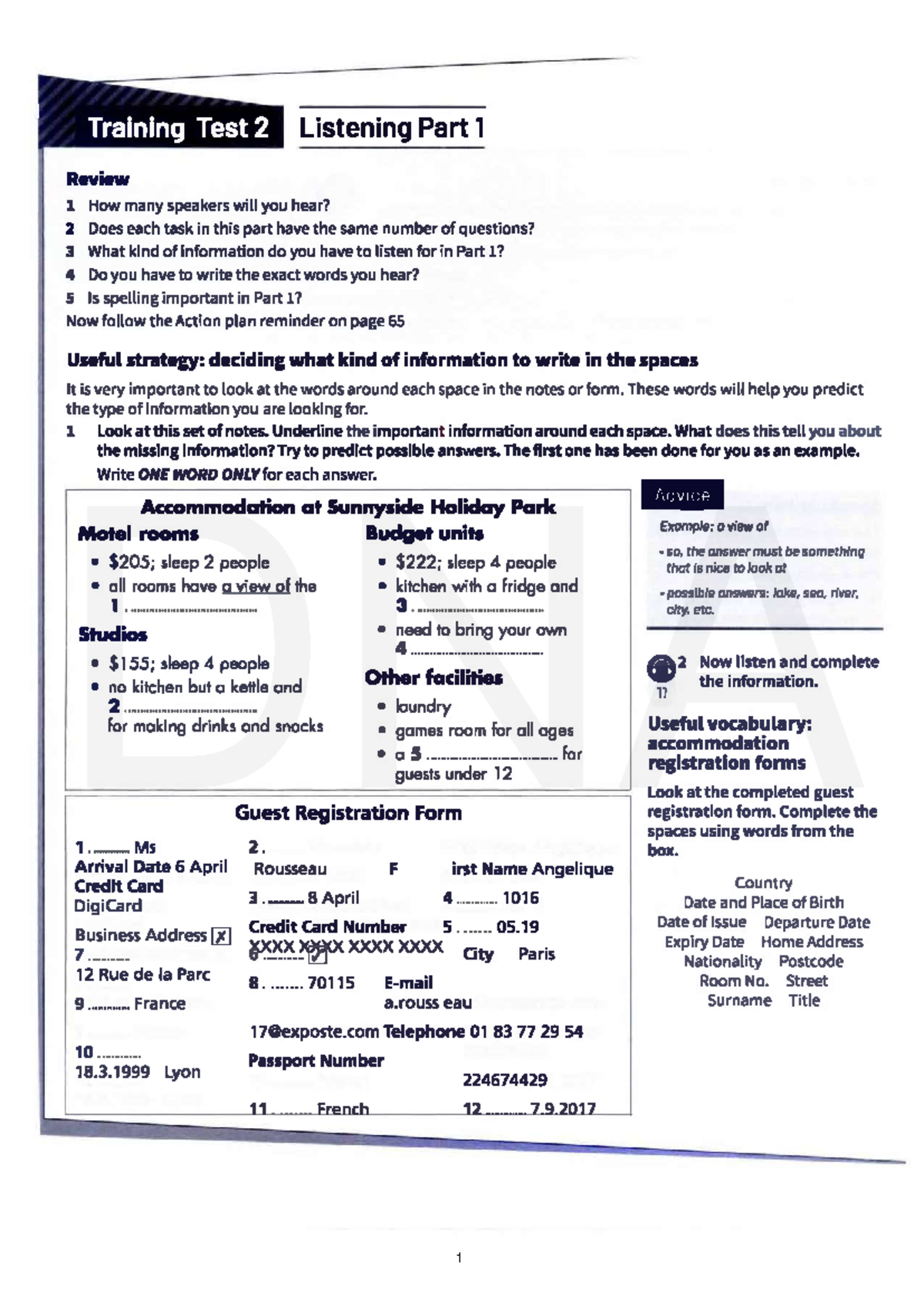 LIS & READ Practice TEST week 2 - Tiếng anh tăng cường CLC - DNA - Studocu