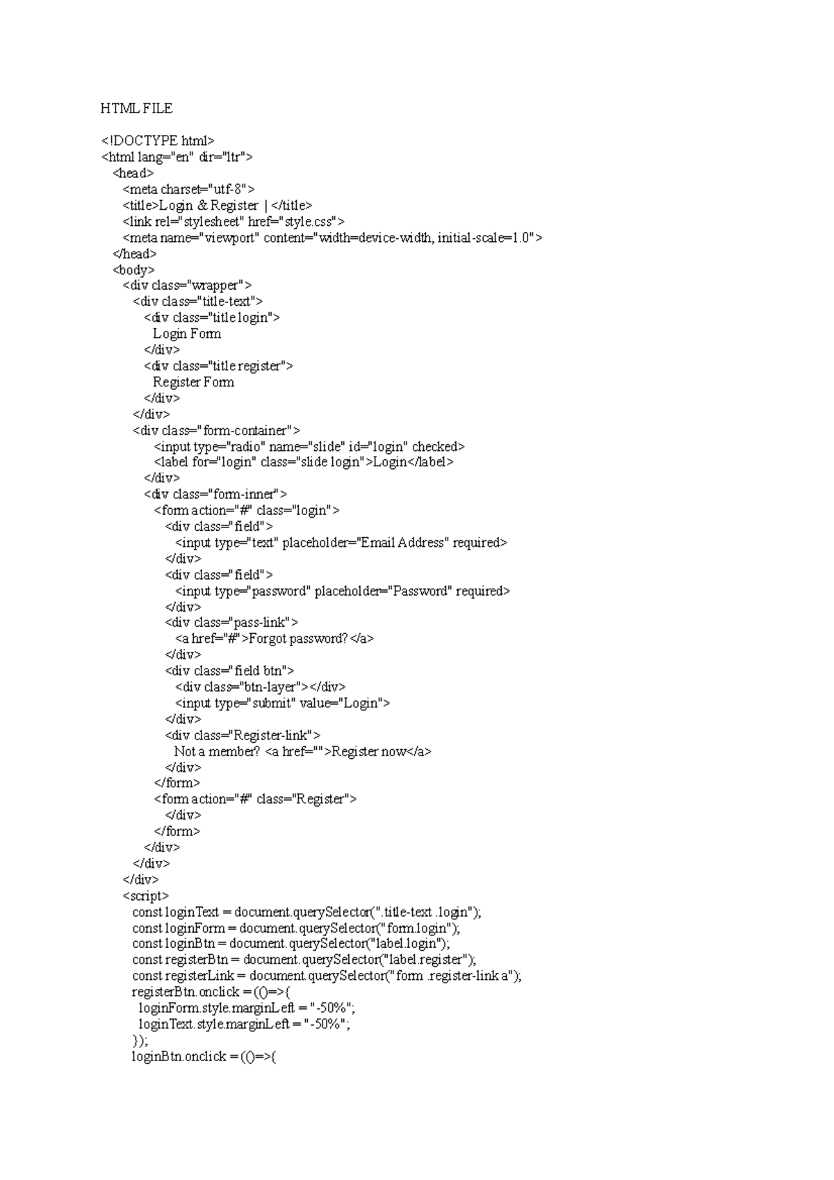 Voter Login HTML FILE Login Register Login Form Register Form