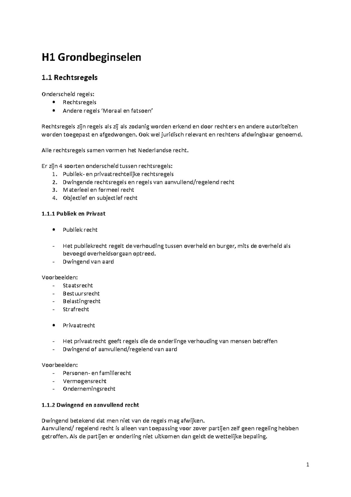 Samenvatting Grondslag Van Het Vermogens- En Ondernemingsrecht Deel 1 ...