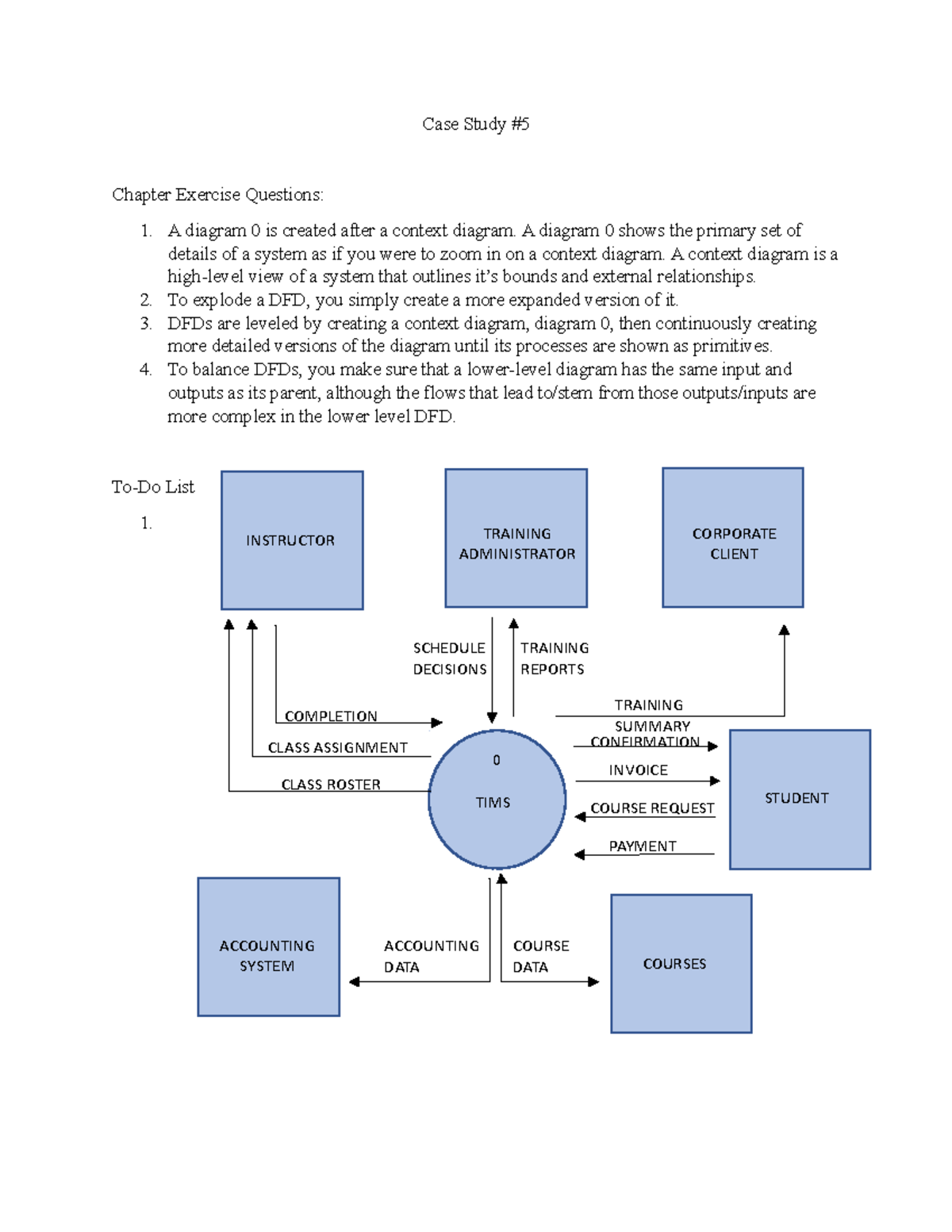 Case Study 4 - Case Study Chapter Exercise Questions: 1. A diagram 0 is ...