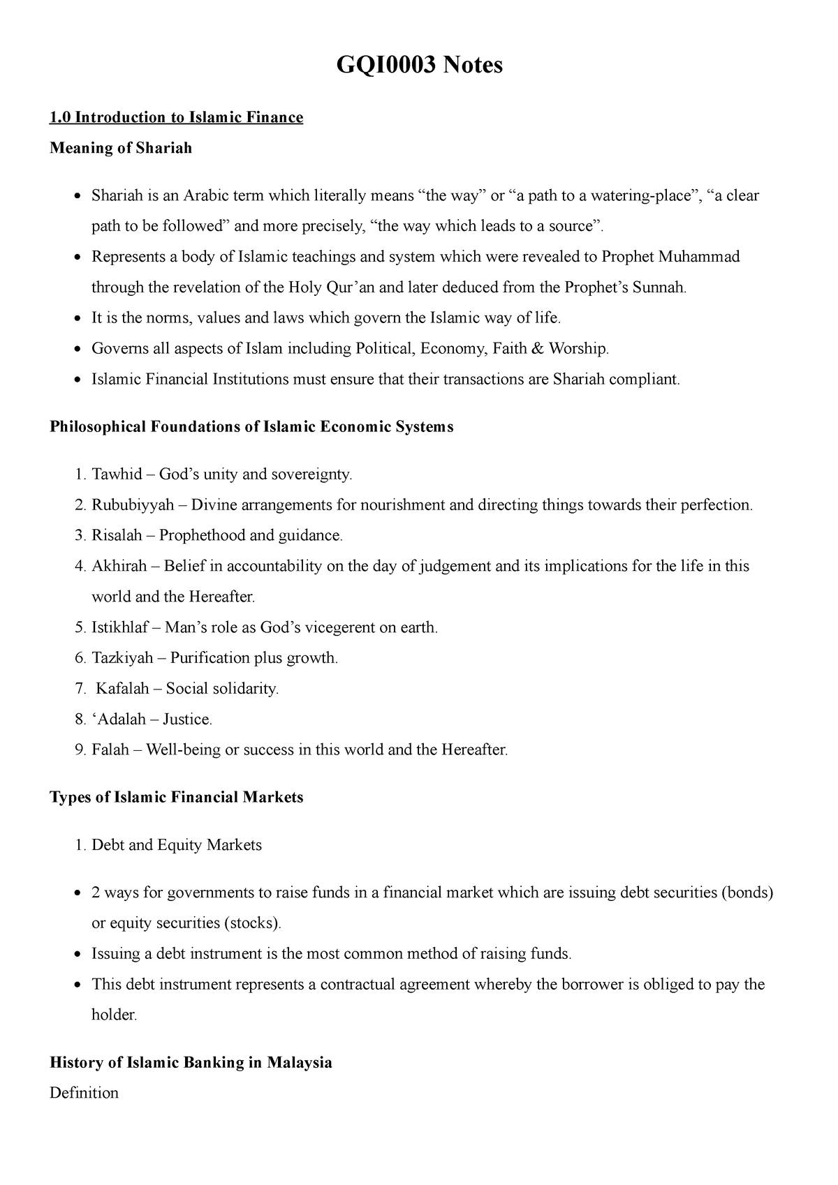 complete-islamic-econs-notes-gqi0003-notes-1-introduction-to-islamic