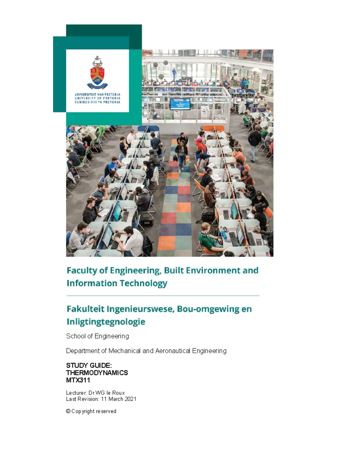 MTX311 Study Guide 2021 updated - School of Engineering Department of ...