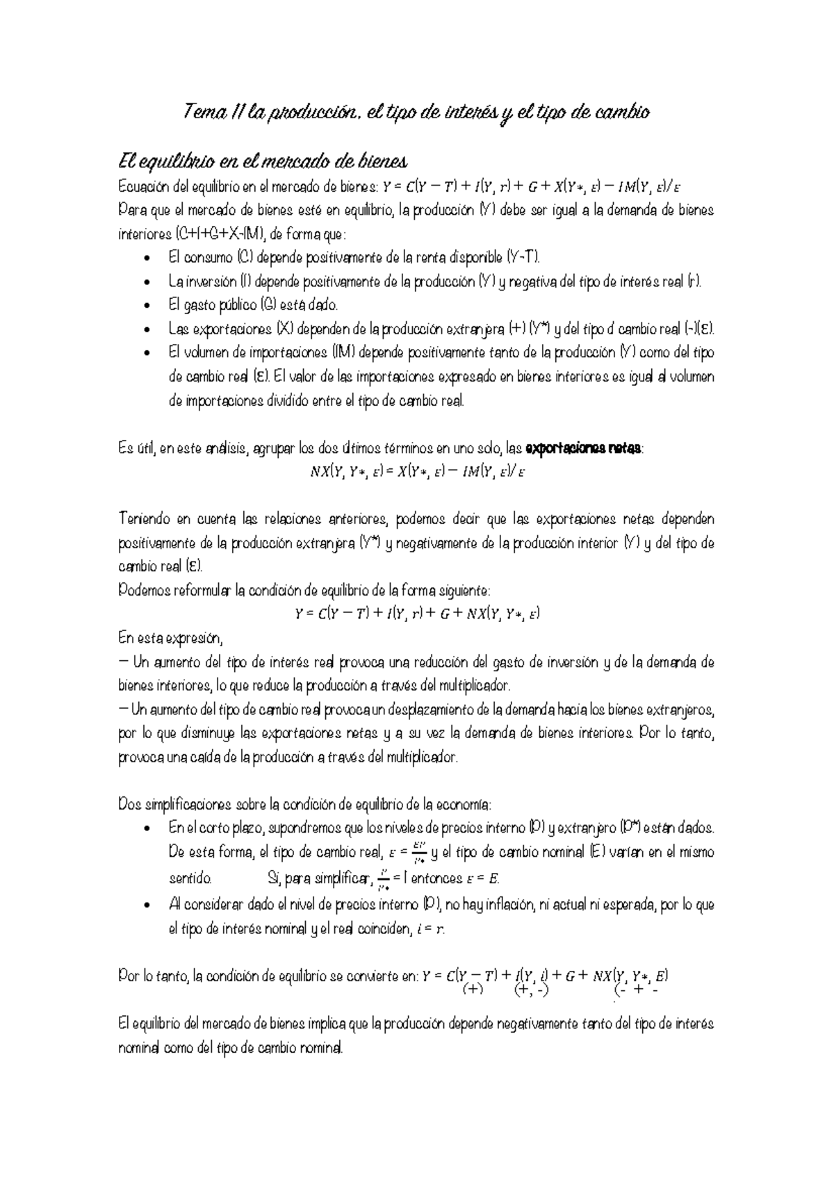 resumen Tema 11 macro - Tema 11 la producción, el tipo de interés y el ...