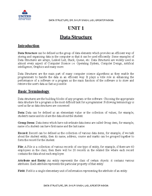 Unit2 DS - dsa notes - data structure - Studocu
