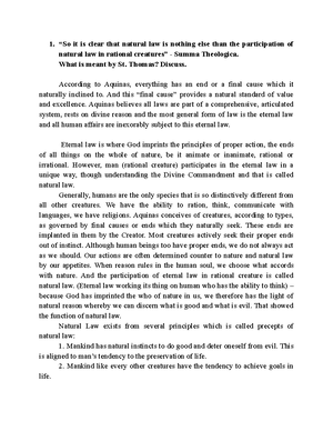 Natural Law of St. Thomas Aquinas - Peter Jan S. Taña PHILO 23 FMA2 ...